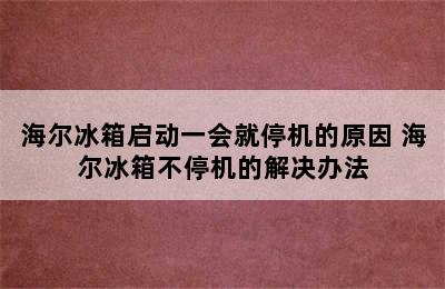 海尔冰箱启动一会就停机的原因 海尔冰箱不停机的解决办法